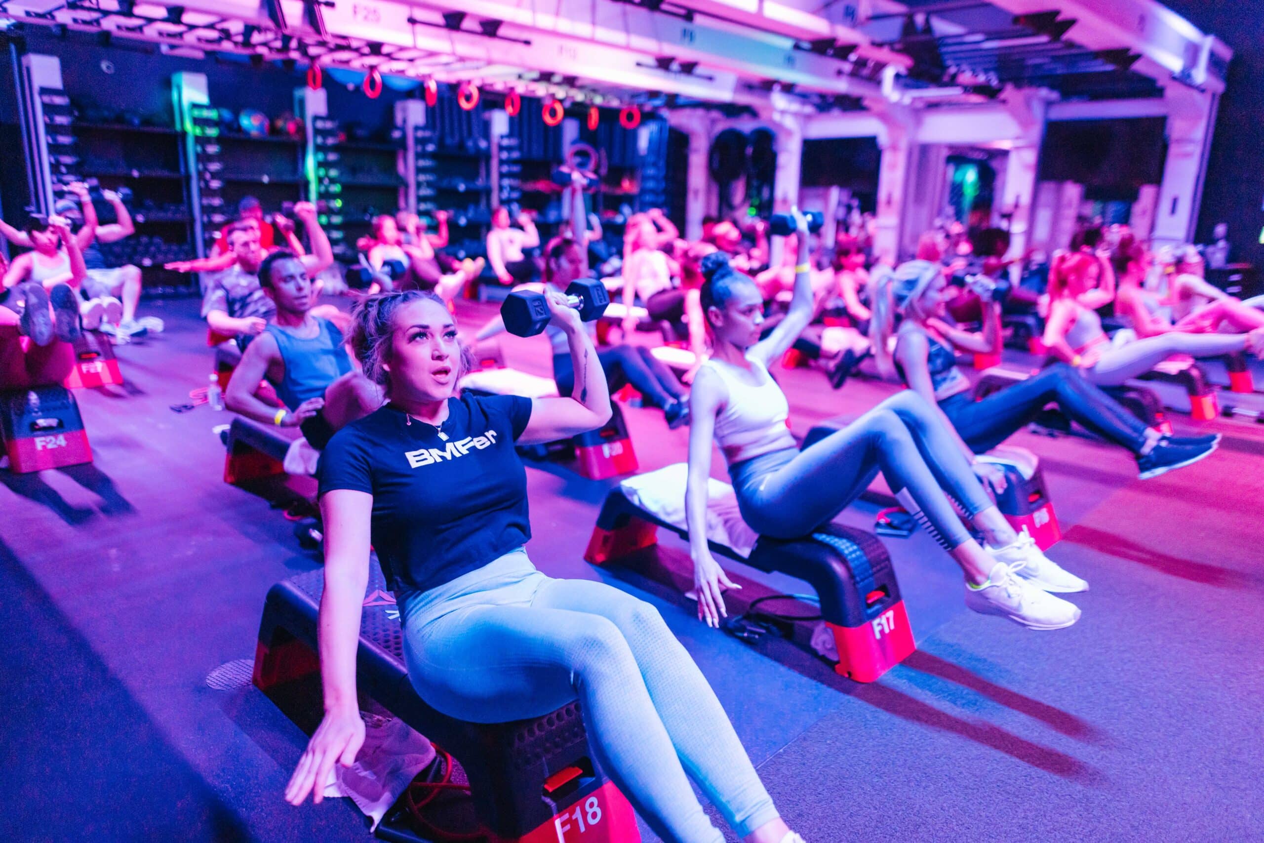 Coach-led group workout inside Body Machine Fitness